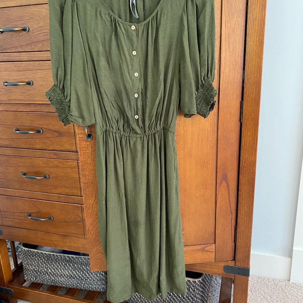 Anthropologie dress green XS extra small